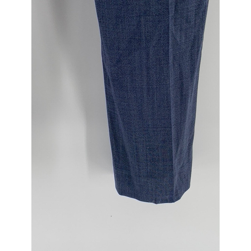 BANANA REPUBLIC Women's Blue Wool-Blend Logan Straight Leg Flat Front Pants SZ 2