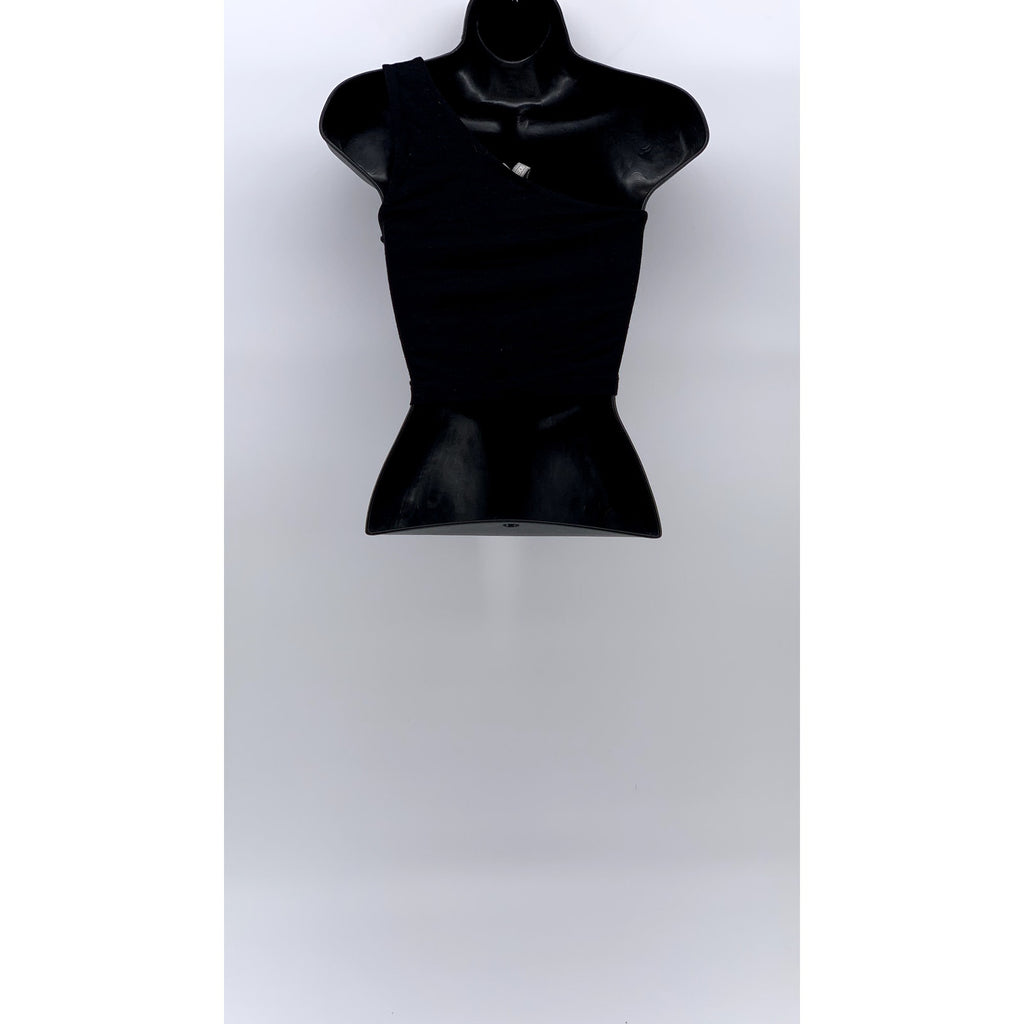 ASOS Women's Black Solid One Shoulder Casual Sleeveless Cropped Top SZ 4