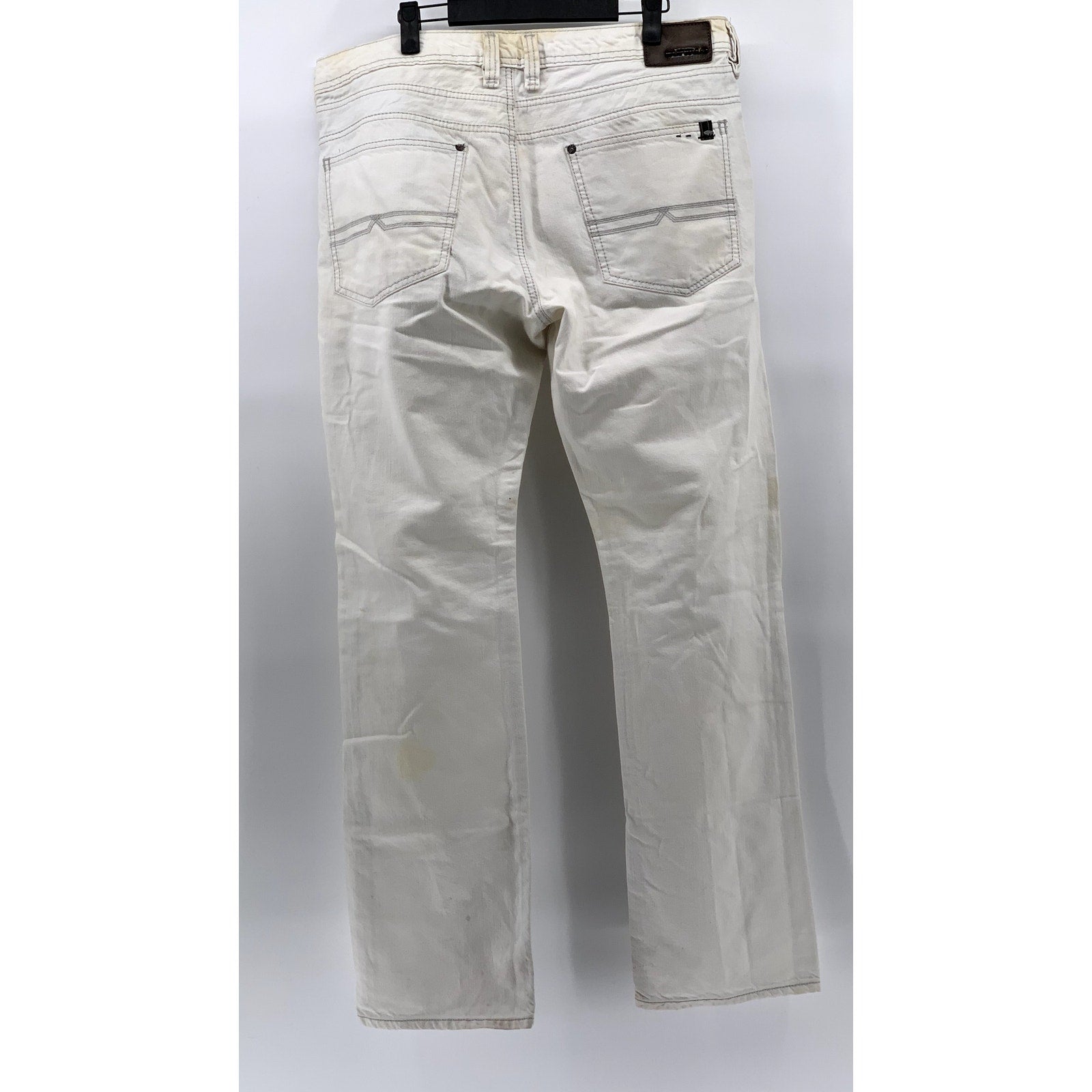 BUFFALO JEANS Men's White Evan Basic Slim-Leg Five-Pocket Denim Jeans SZ 36X32