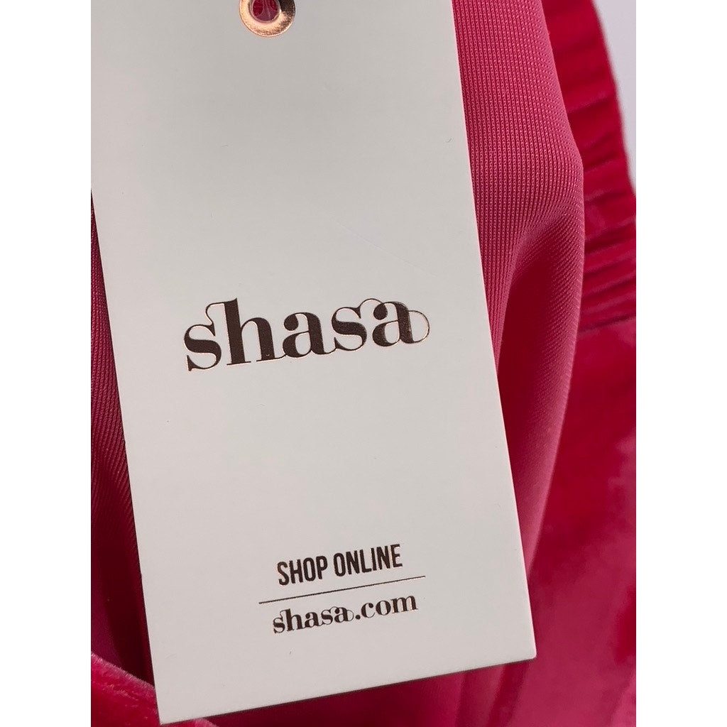 SHASA Women's Pink Velour High-Rise Pull-On Shorts SZ S