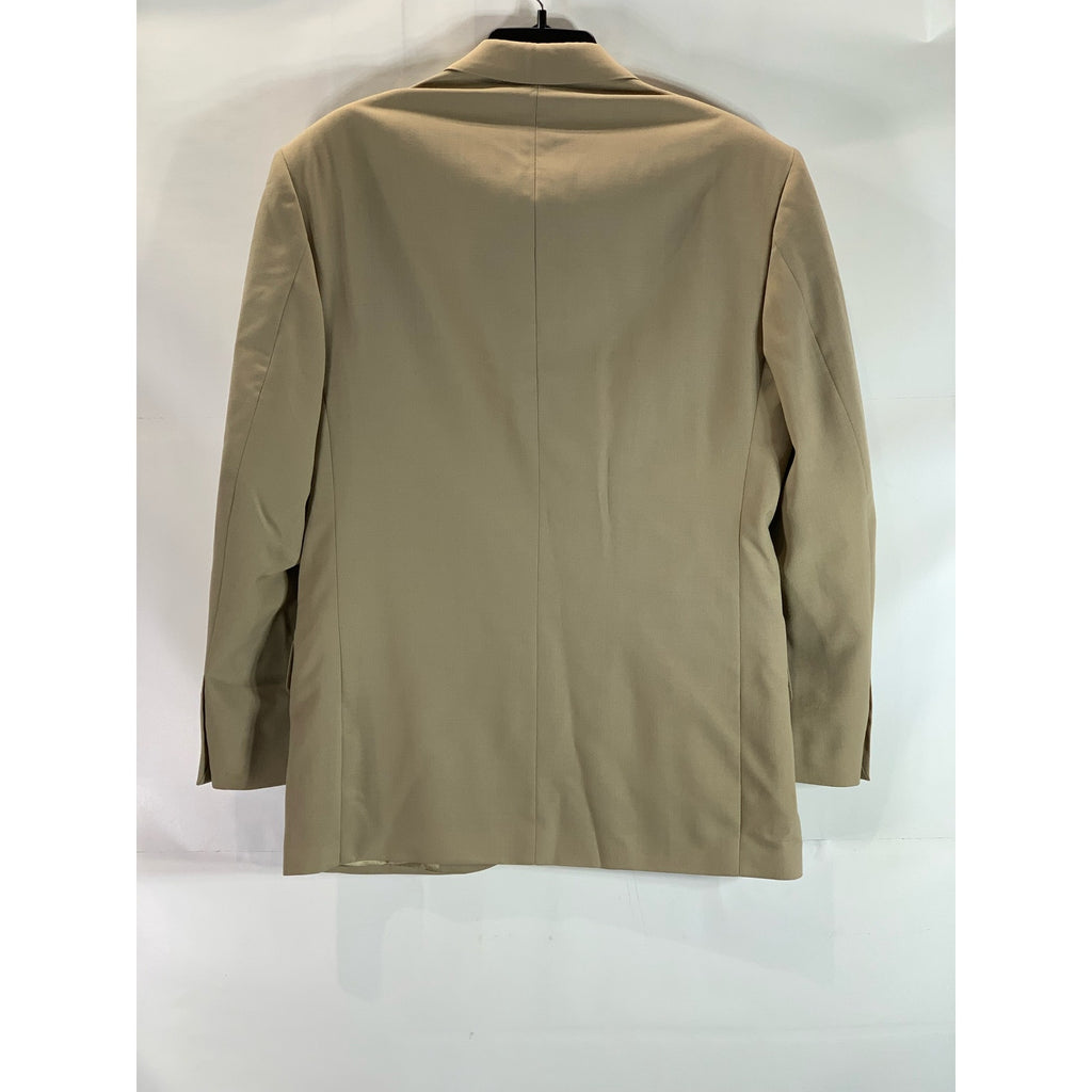 STANLEY BLACKER COUTURE Men's Tan Two-Button Worsted Wool Short Blazer SZ 37S