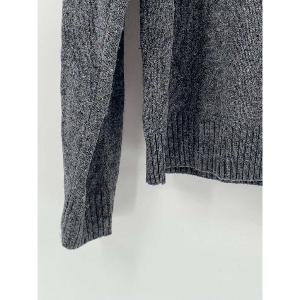 UNIQLO Men's Charcoal Gray Wool Crewneck Knit Long Sleeve Sweater SZ S