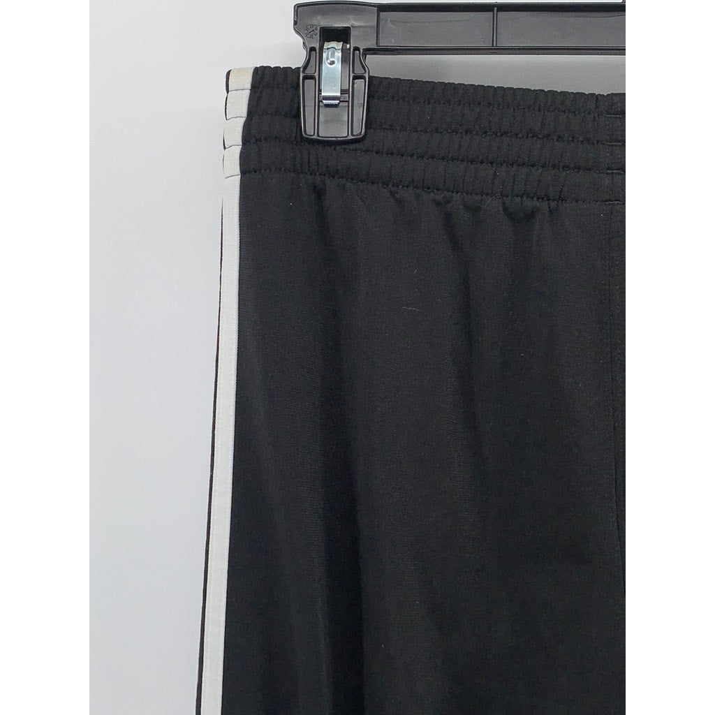 ADIDAS Men's Black-White 3-Stripe Relaxed Fit Straight Leg Track Pants SZ S