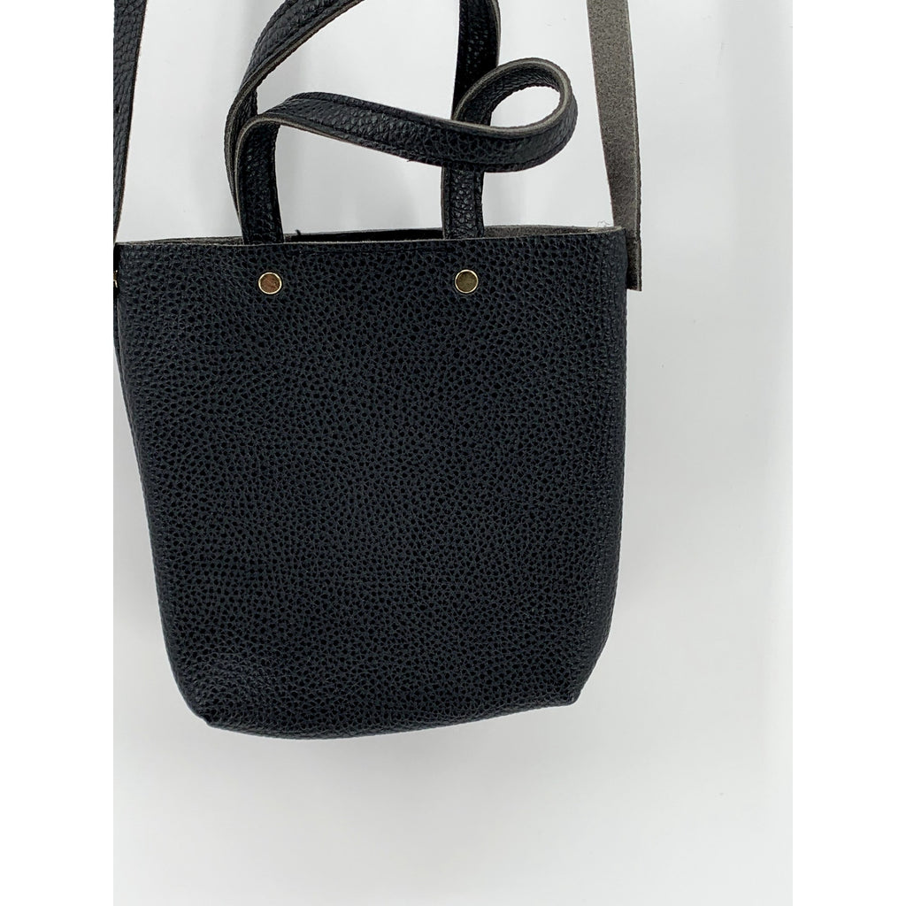 UNBRANDED Women's Black Faux Leather Small Crossbody Bag