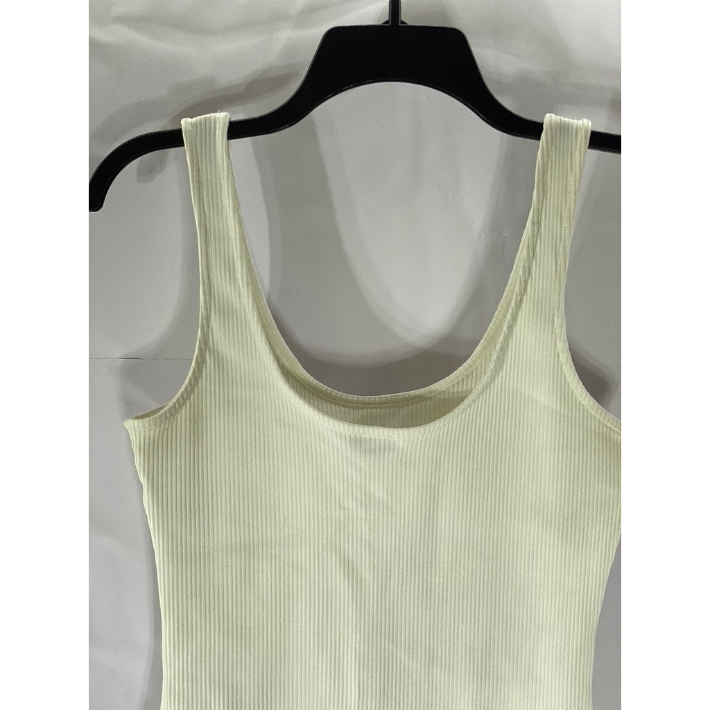 PIMKIE COLLECTION Women's White Ribbed Scoop-Neck Tank Top SZ 6-8(UK-M)