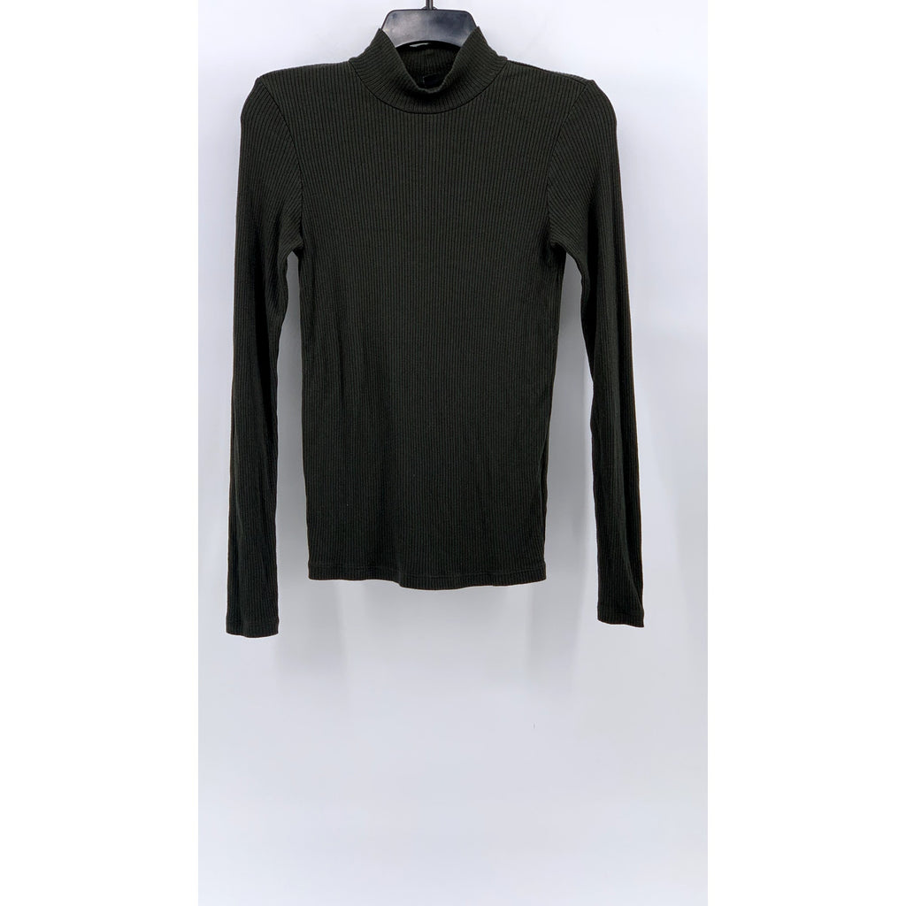 UNIQLO Women's Olive Ribbed HeatTech Ultra Warm High-Neck Long Sleeve Top SZ XS