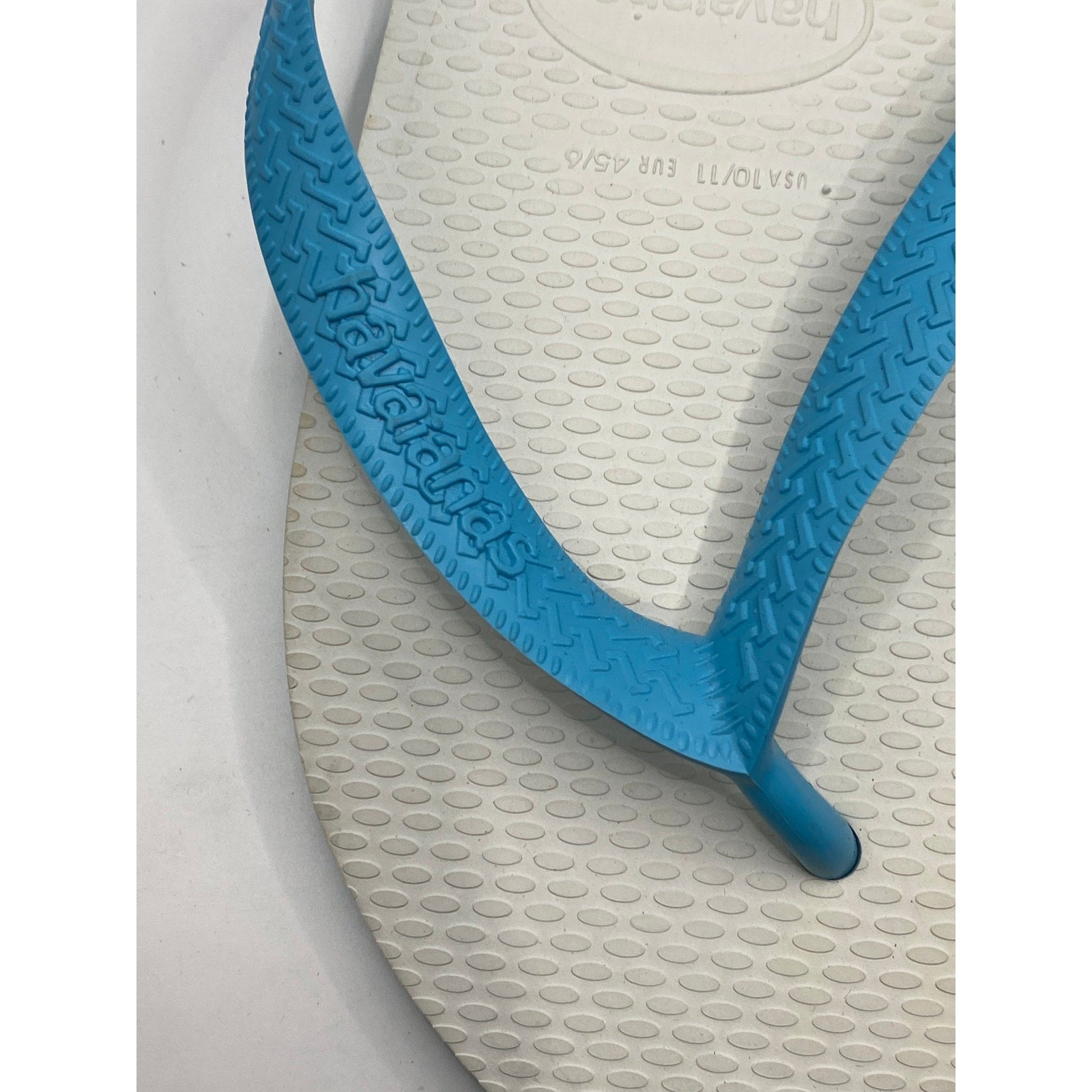HAVAIANAS Women's Teal-White Casual Flip-Flip Sandals SZ 10/11
