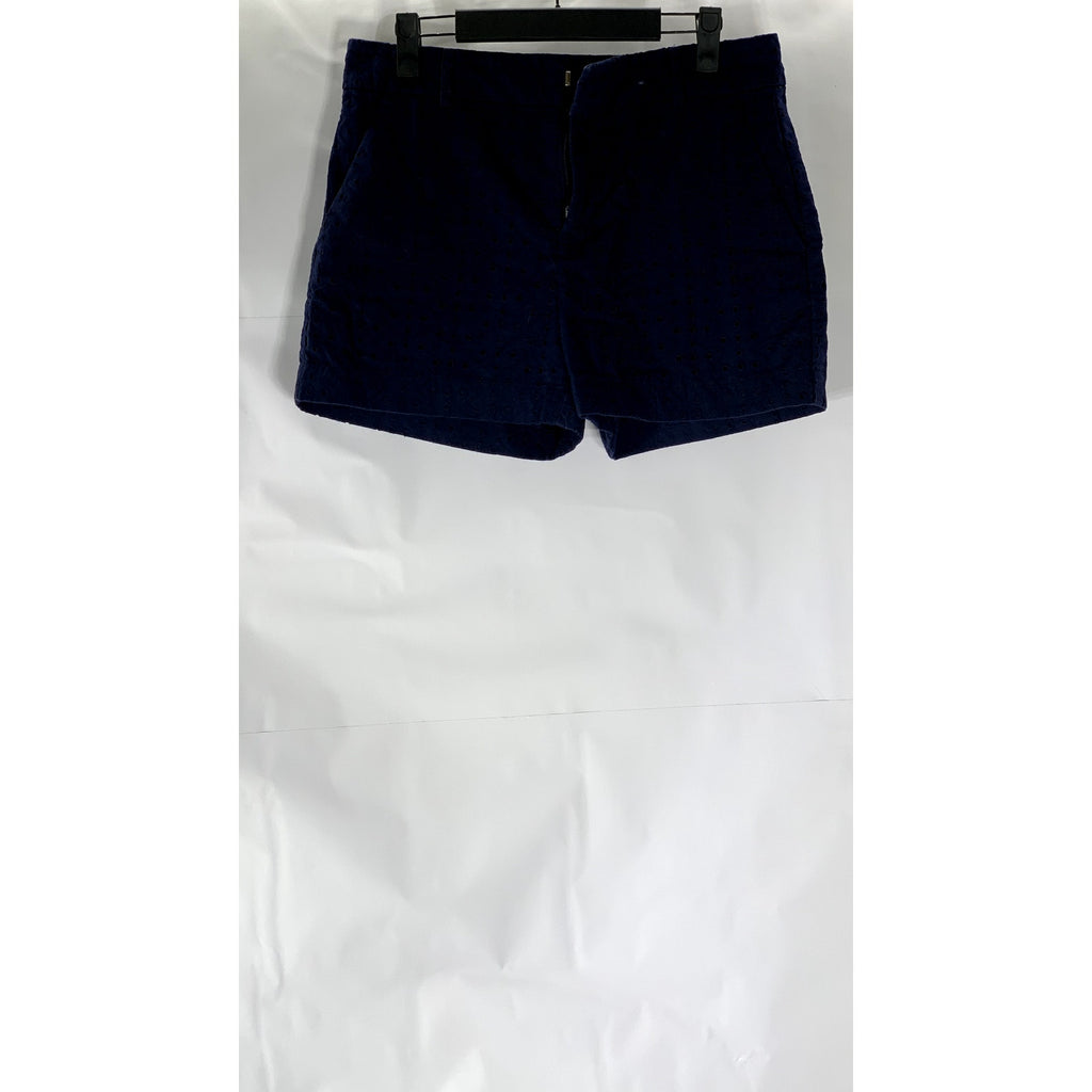 BANANA REPUBLIC Women’s Navy Blue Eyelet 4” Tailored Shorts SZ 6