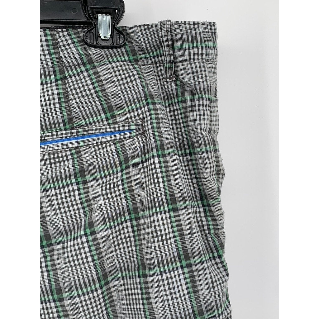 TOMMY BAHAMA Men's Micro-Checkered Green/Grey Lightweight Relaxed Shorts SZ 42