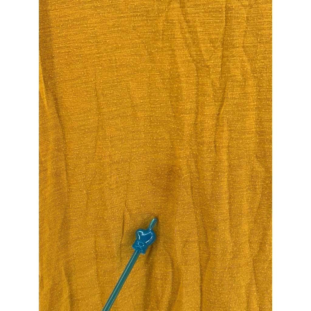 JESSICA SIMPSON Women's Mustard Yellow Crewneck Short Sleeve Dress SZ S