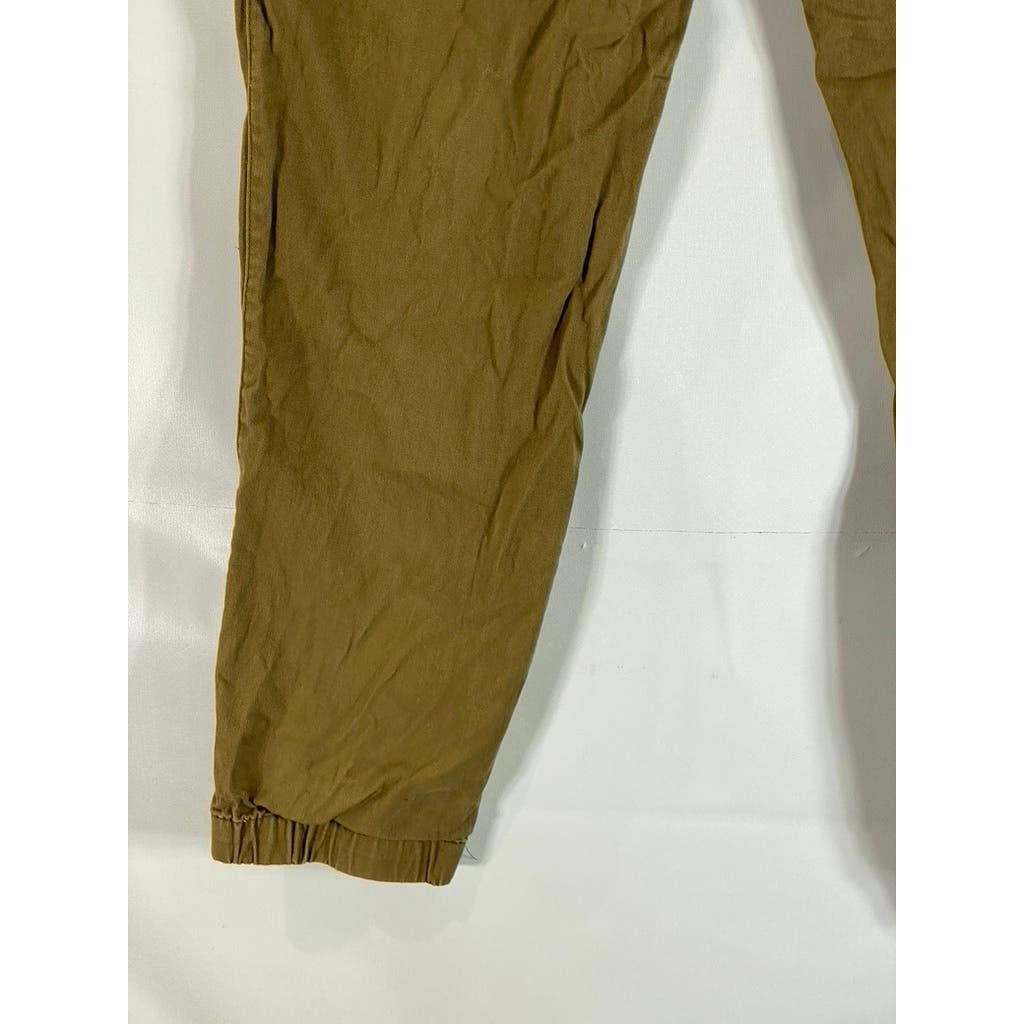 GOODFELLOW & CO Men's Dapper Brown Athletic-Fit Drawstring Pull-On Jogger SZ L