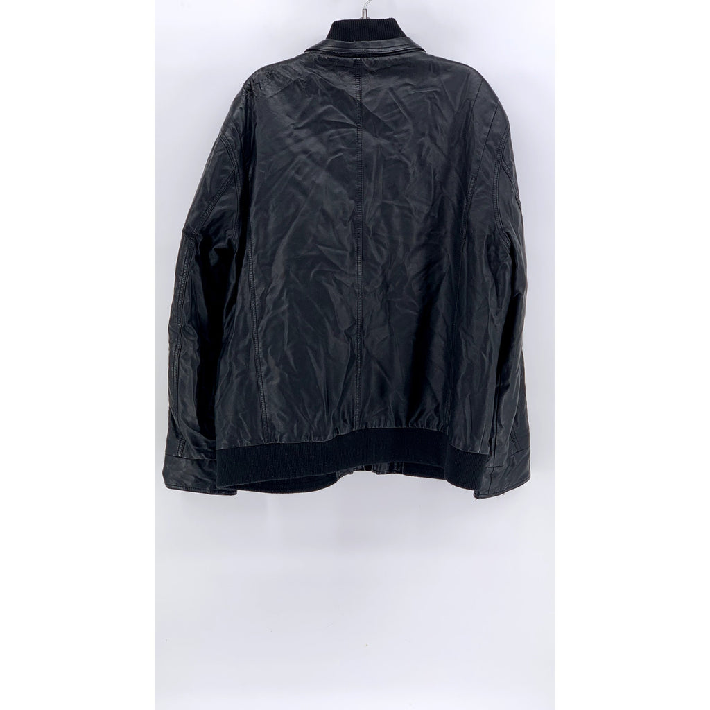 INC INTERNATIONAL CONCEPTS Men's Black Distressed Faux-Leather Jacket SZ XXL