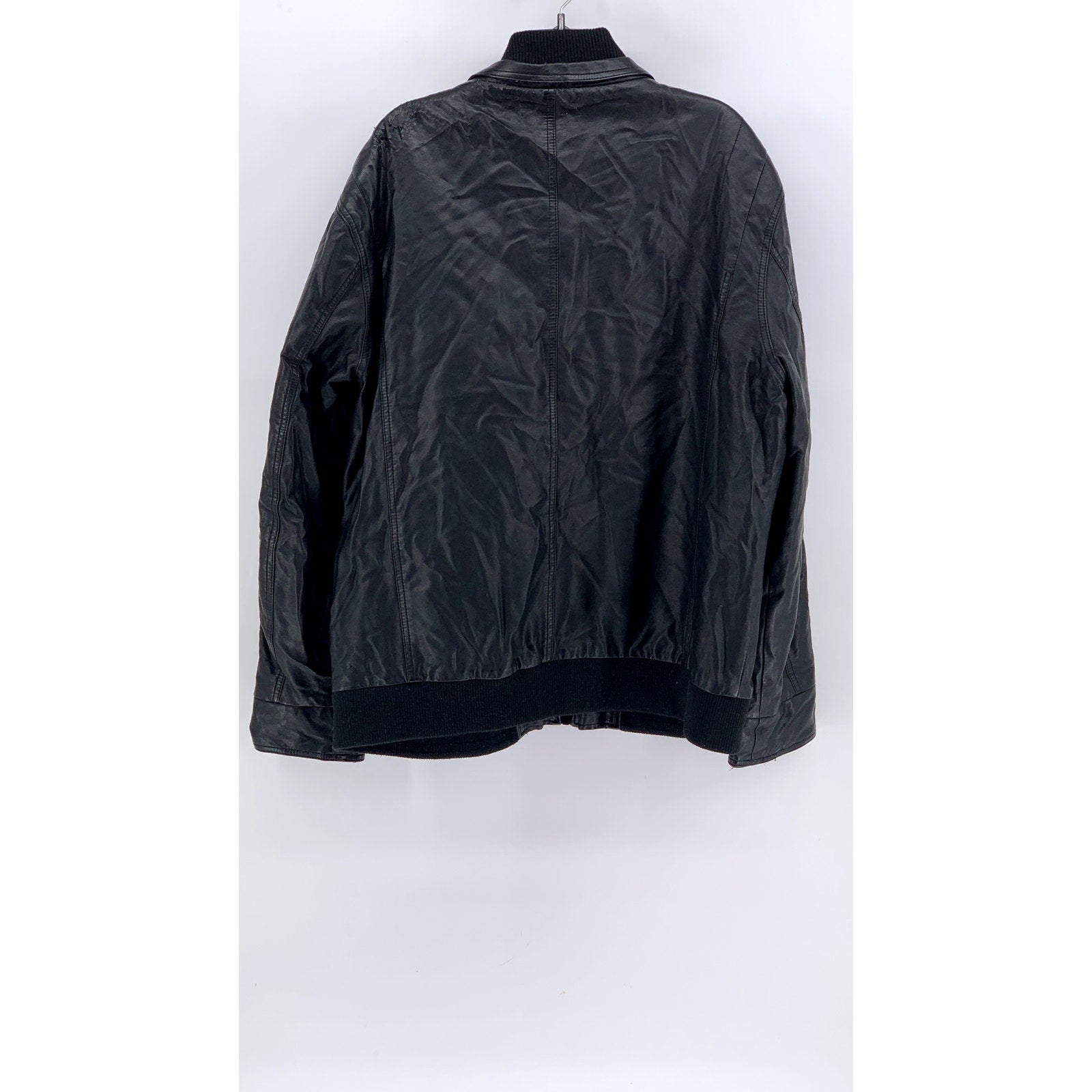 INC INTERNATIONAL CONCEPTS Men's Black Distressed Faux-Leather Jacket SZ XXL