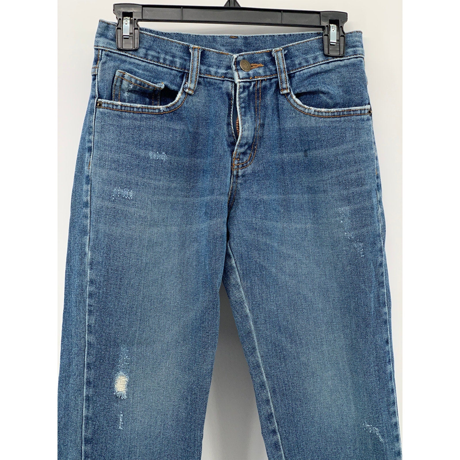 ALICE Women's Medium Blue Distressed Skinny Leg Regular-Fit Jeans SZ S(1)