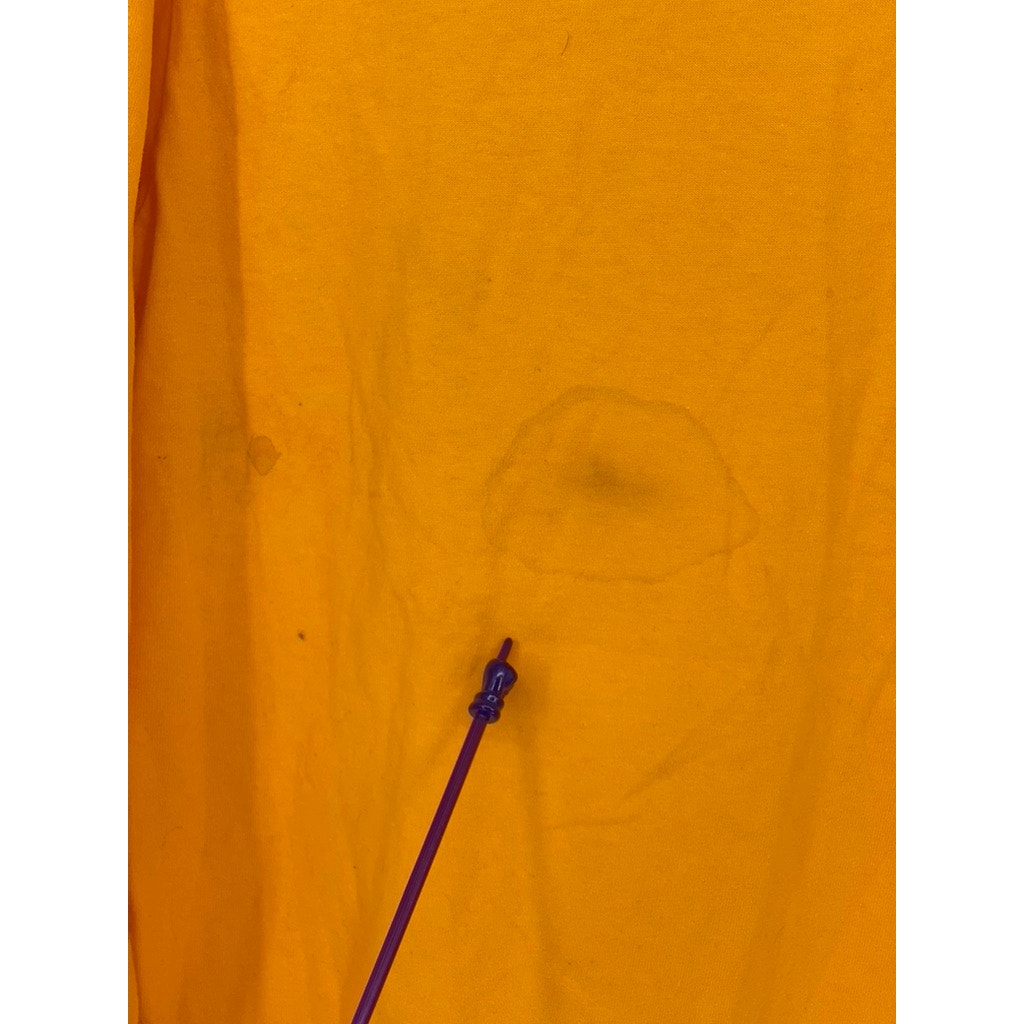 CHAMPION Men's Orange-Black Graphic Crewneck Long Sleeve T-Shirt SZ M