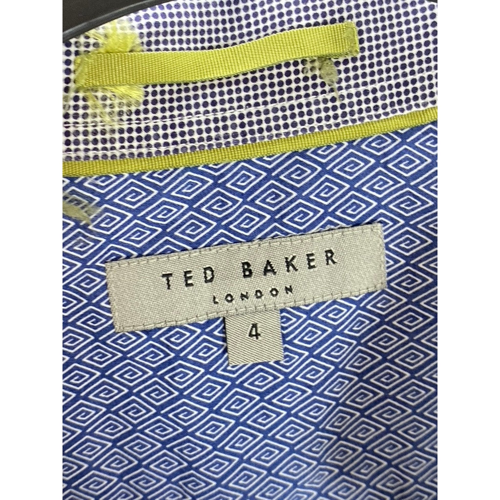 TED BAKER LONDON Men's Off-White Regular Fit Button-Up Long Sleeve Shirt SZ 4(L)