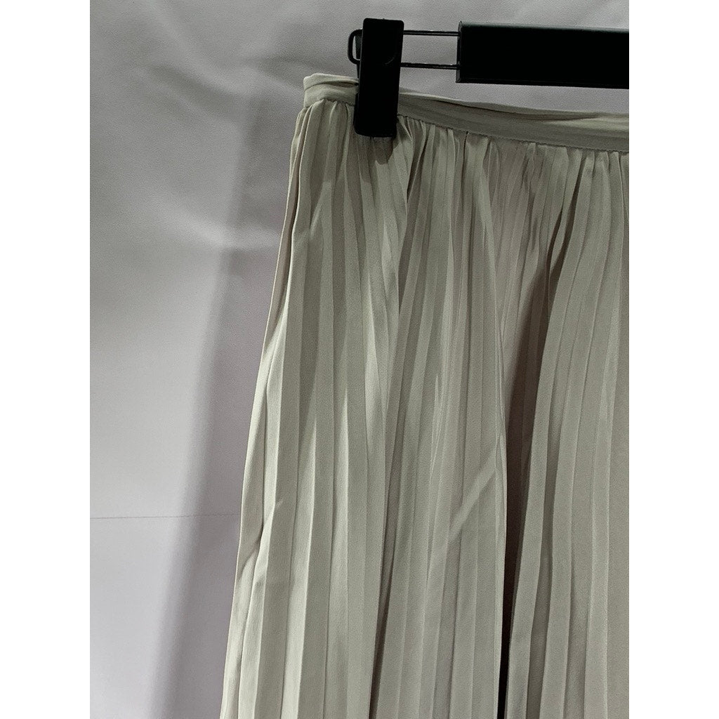 BLOOMINGDALES Women's Vintage Gray Pleated Sheer Pleated Pull-On Mini Skirt SZ 4