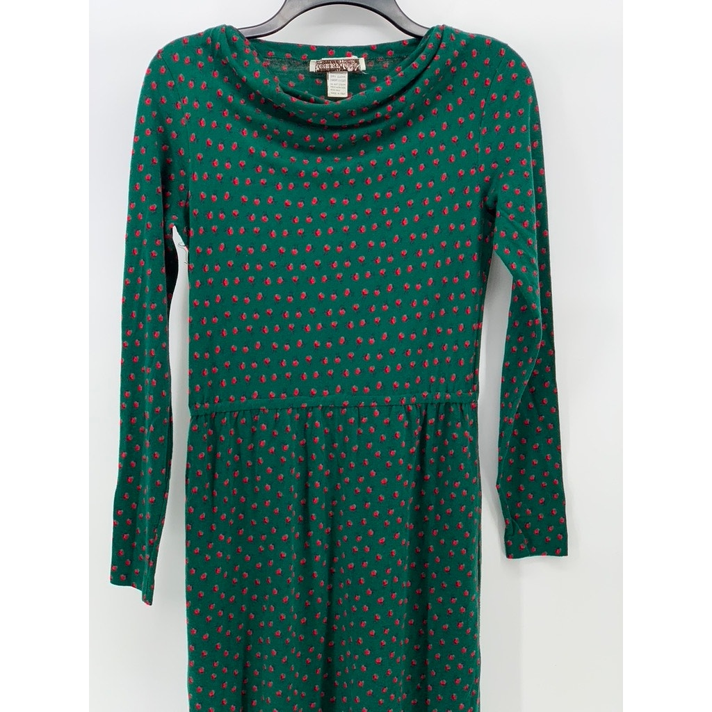 LORD + TAYLOR Women's Vintage Dark Green Floral Print Cowl-Neck Maxi Dress SZ 6