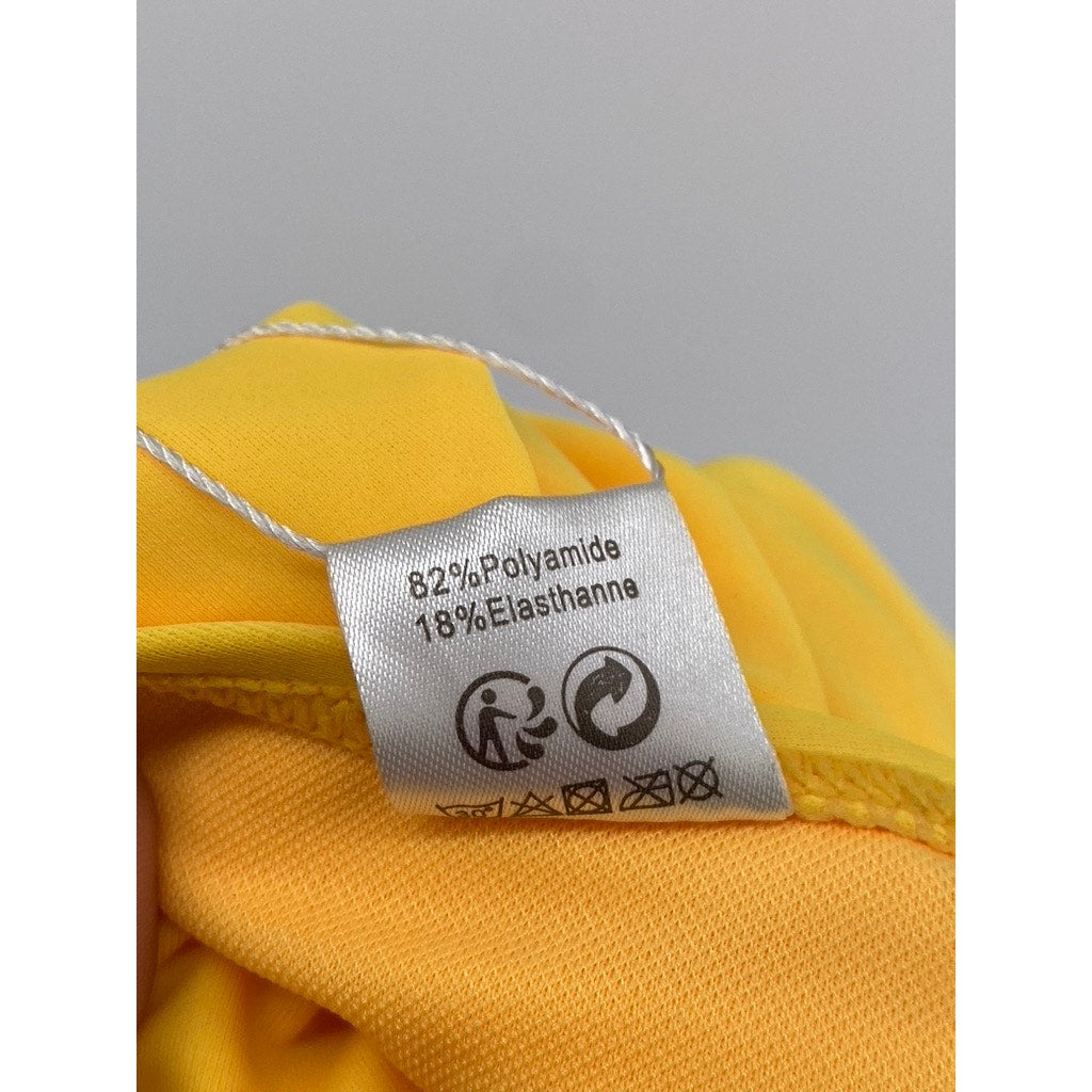 SHEKINI Women's Yellow Solid Lace-Up One-Piece Swimsuit SZ XL