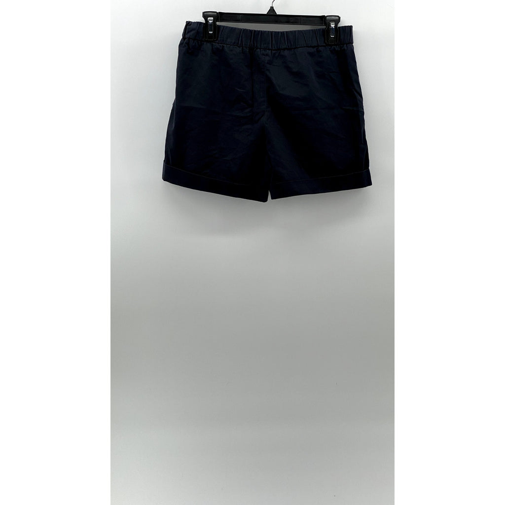 COS Women's Navy Blue Solid Cotton Cuffed Casual Mom Pull-On Shorts SZ 4