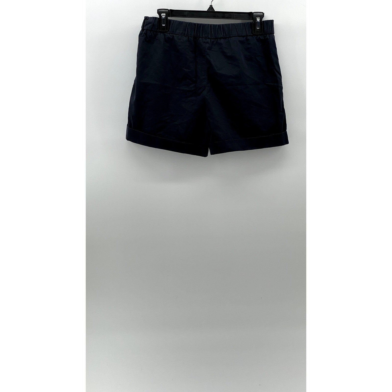 COS Women's Navy Blue Solid Cotton Cuffed Casual Mom Pull-On Shorts SZ 4