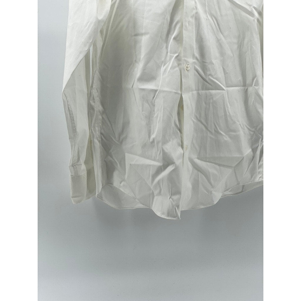 J.CREW Men's White Cotton Poplin Slim-Fit Button-Up Long Sleeve Shirt SZ S