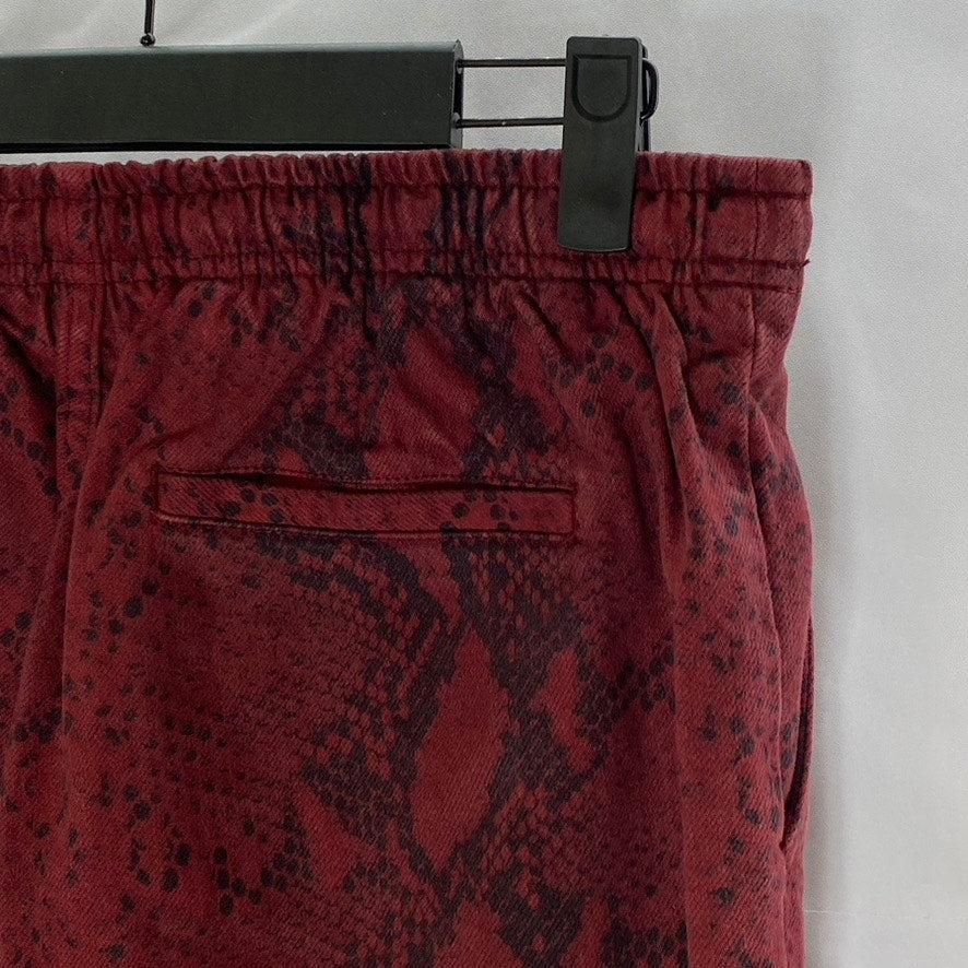 ALEXANDERWANG Women's Red-Black Diamond Snake Drawstring Pull-On Jogger Pant SZS