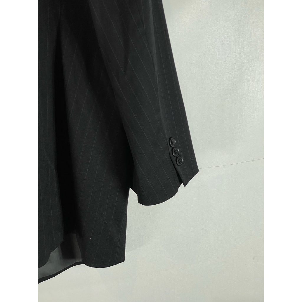 ANDREW FEZZA Fusion Men's Black Pinstripe Vintage Three-Button Blazer SZ 54R