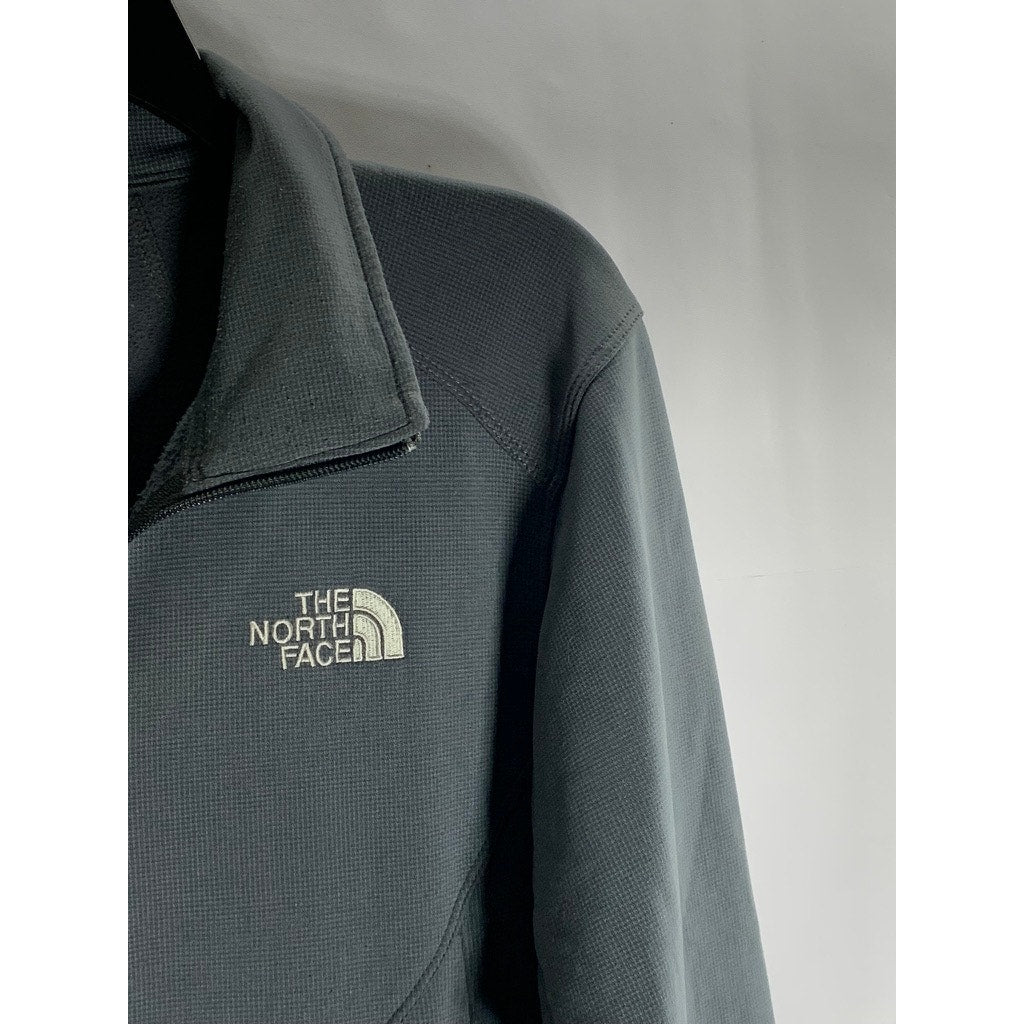 THE NORTH FACE Men's Gray Textured Embroidered Logo Zip-Up Jacket SZ S