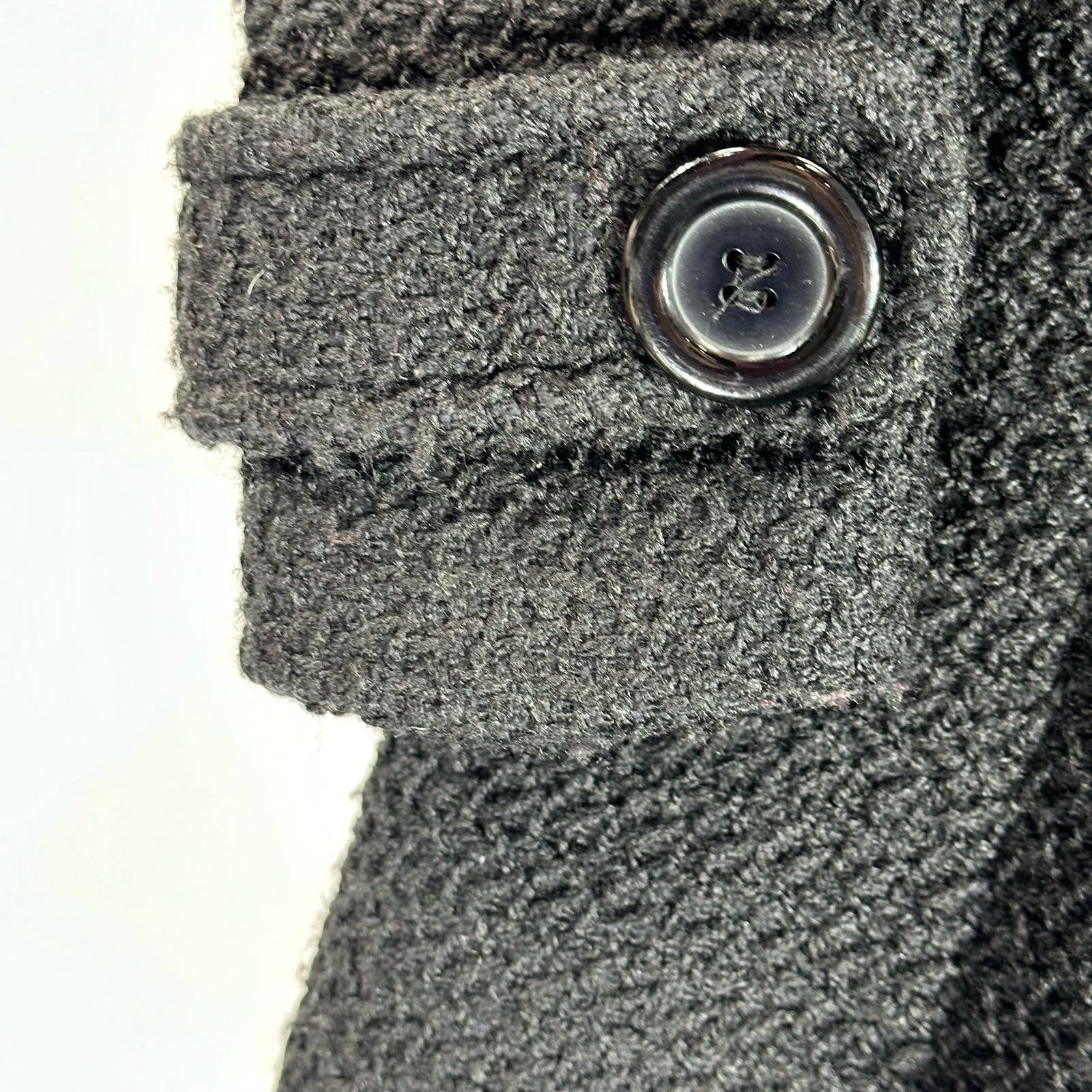 POETRY CLOTHING Women's Black Textured Four-Button Collar Coat SZ M
