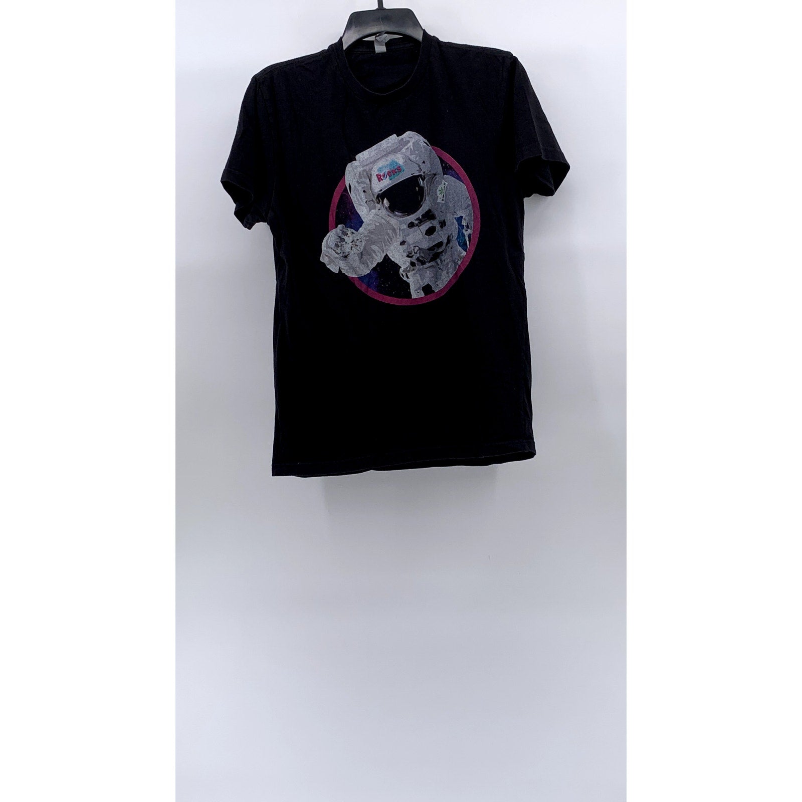 NEXT LEVEL APPAREL Men’s Black Astronaut Crewneck Short Sleeve T-Shirt SZ S