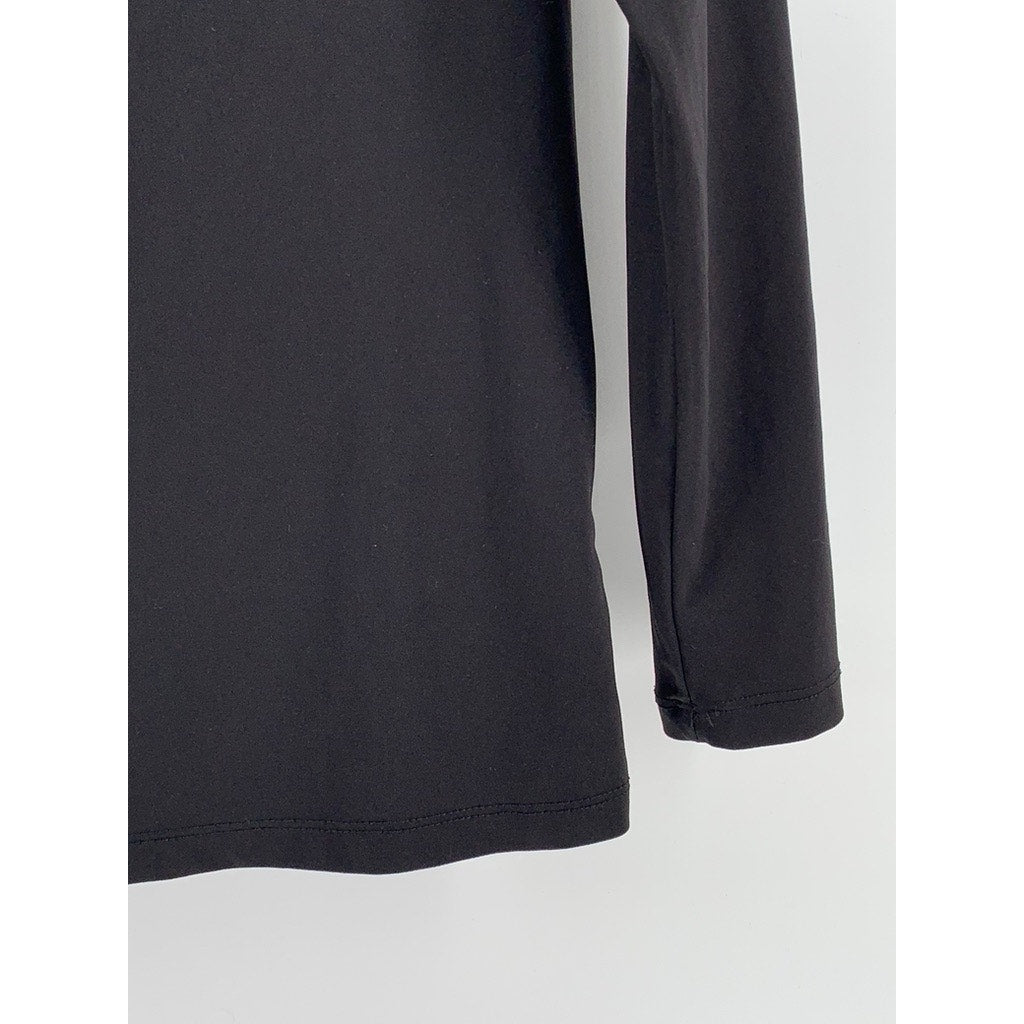 ANIMAL DEN Women's Black Solid V-Neck Soft Long Sleeve Top SZ M