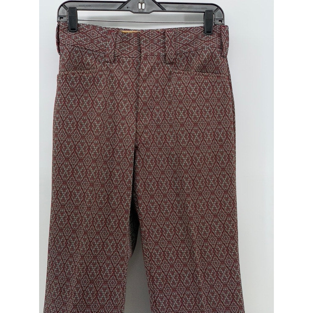 UNBRANDED Women's Brown Printed Wide-Leg Dress Pants SZ 29