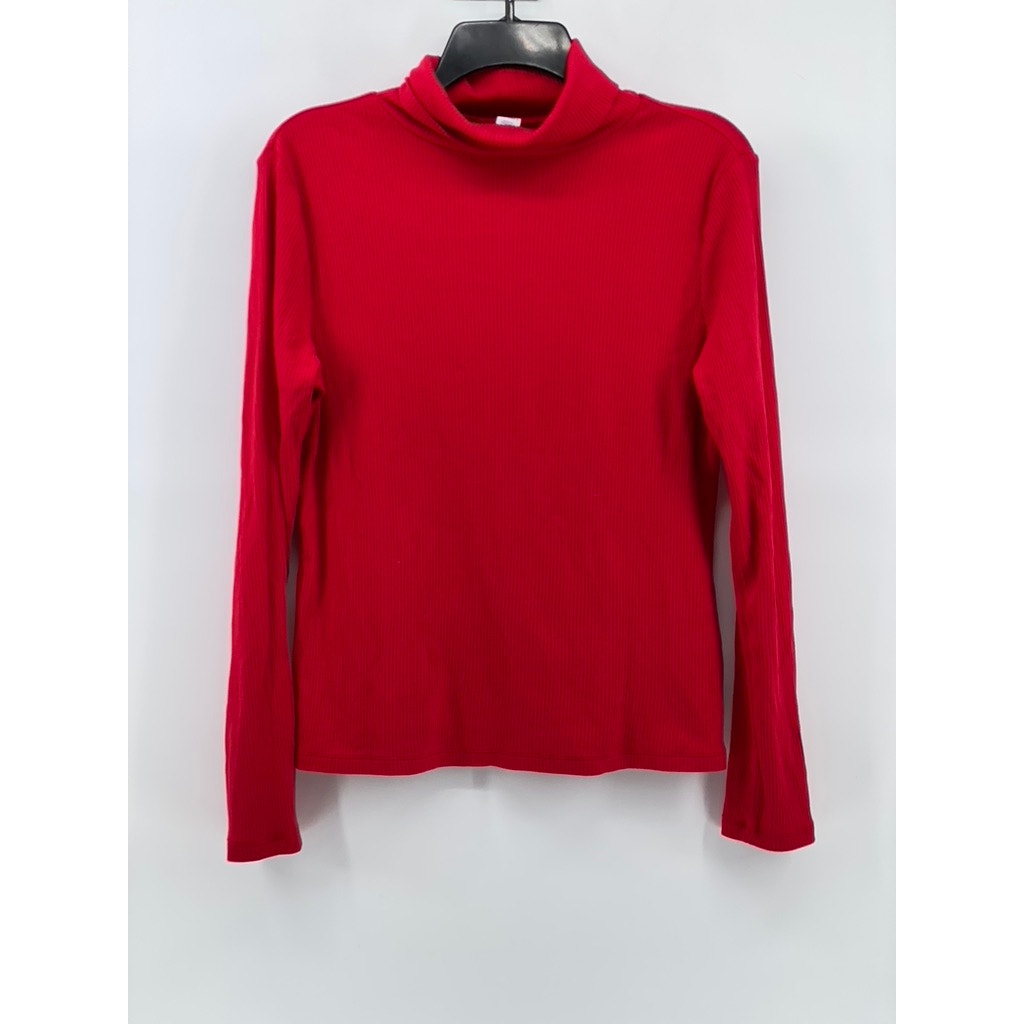 OLD NAVY Women's Red Solid Knit Pullover Turtleneck Sweater SZ L