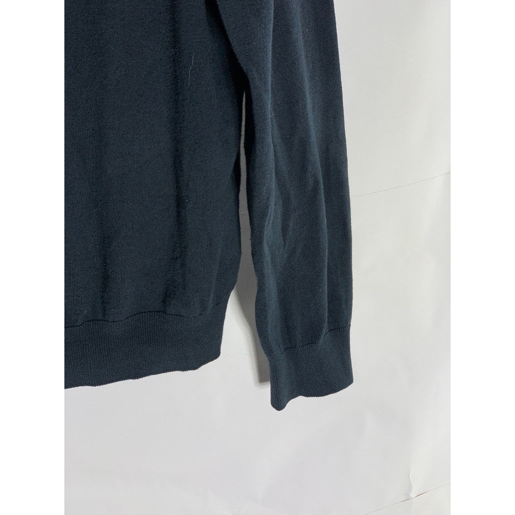 A.P.C. Rue Madame Paris Men's Black Solid Cotton-Cashmere Crewneck Sweater SZ S