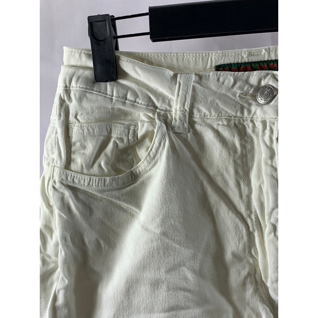 KATHARINE HAMNETT Women's White Denim Straight-Leg Five-Pocket Jean SZ 32
