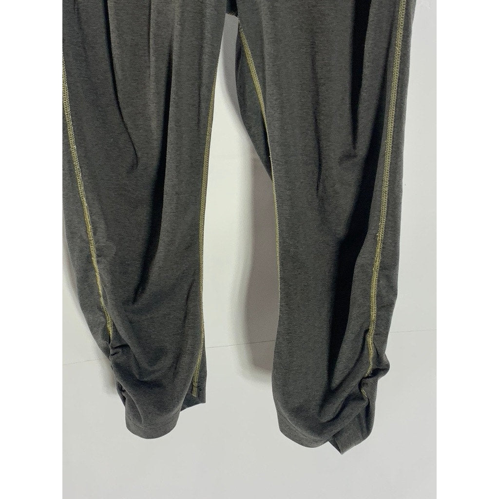 UNBRANDED Women's Navy/Tan Elastic Waist Pull-On Ruched Hem Crop Sweatpants SZ S