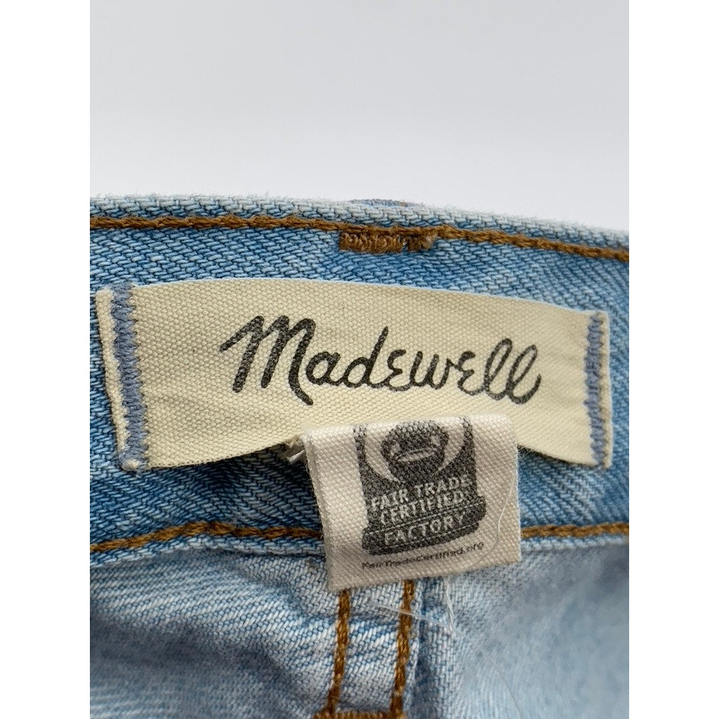 MADEWELL Women's Light Wash Distressed Low-Slung Straight Jeans SZ 24