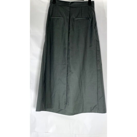 DUIBIDU Dress Visuals Women's Gray Asymmetrical Pleated A-Line Midi Skirt SZ M