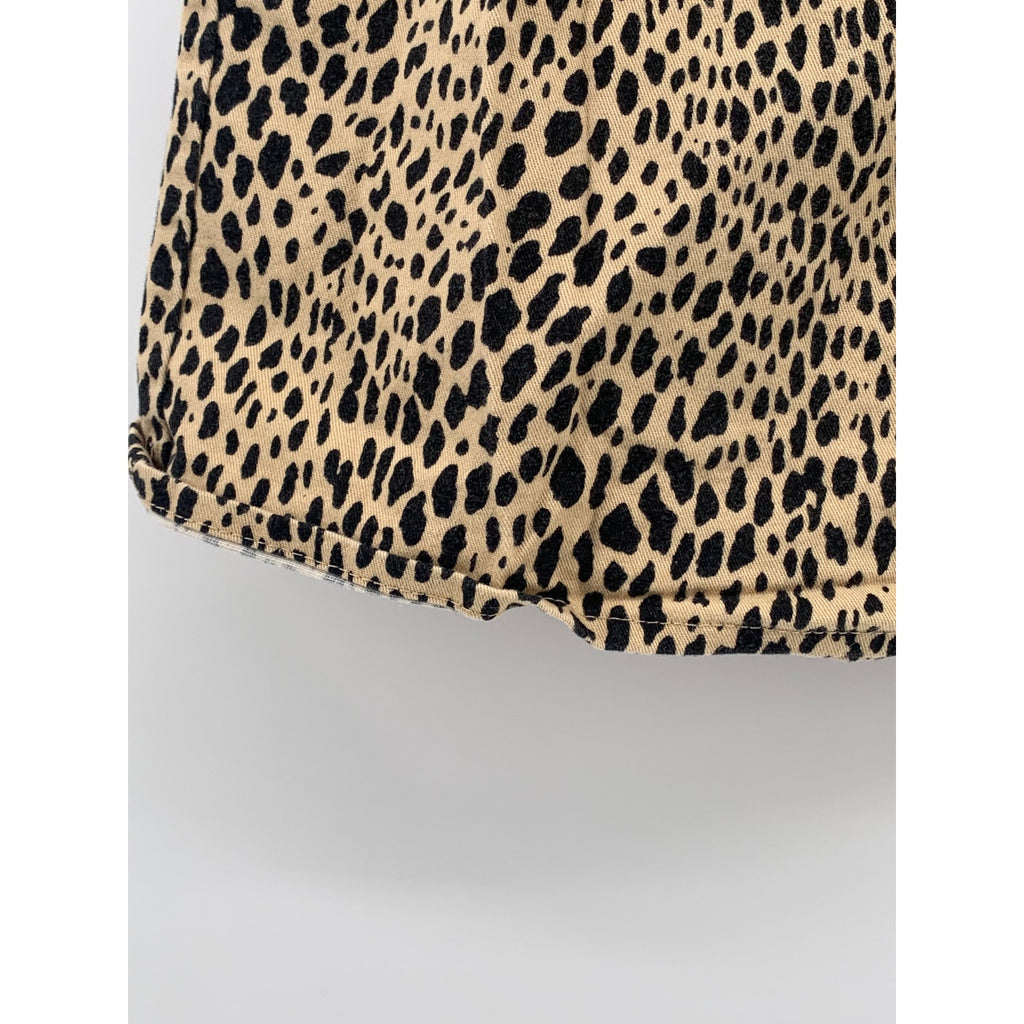 BRANDY MELVILLE Women's Brown Leopard Print Straight A-Line Mini Skirt SZ OS