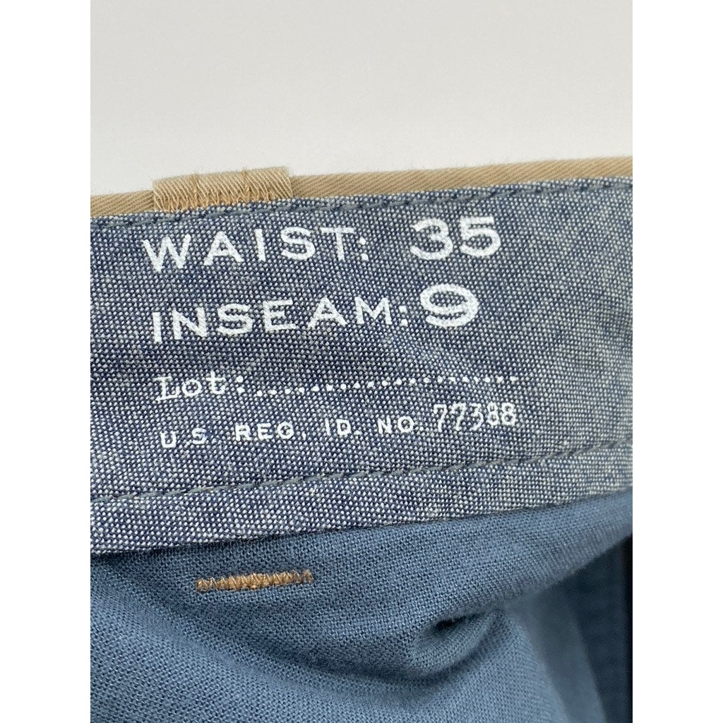 J.CREW Men's Tan Regular-Fit Stretch 9" Chino Shorts SZ 35