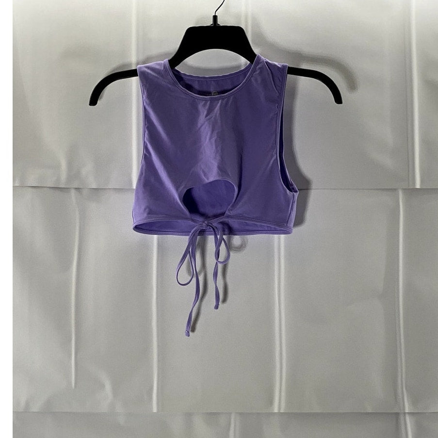 TOAST SWIM Women's Lavender Crewneck Signature Peek-A-Boo Bikini Top SZ S