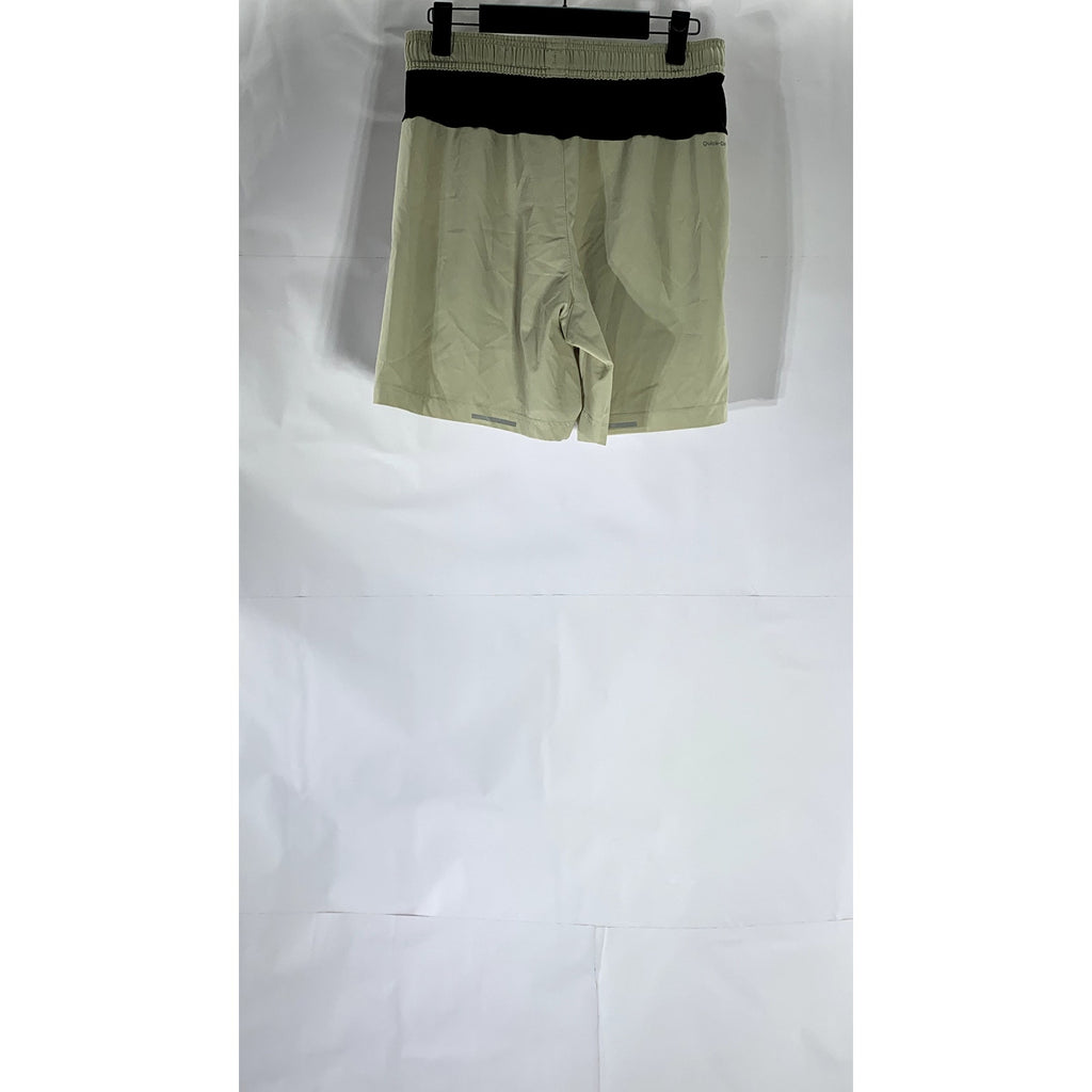 XERSION Men's Beige-Black Elastic-Waist Quick-Dri Active Running Shorts SZ S