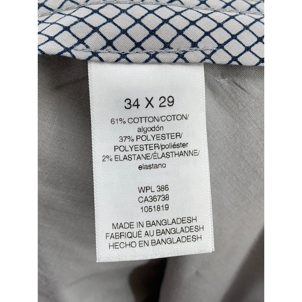 HAGGAR Men's Tan Straight-Fit Flat Front Pants SZ 34X29
