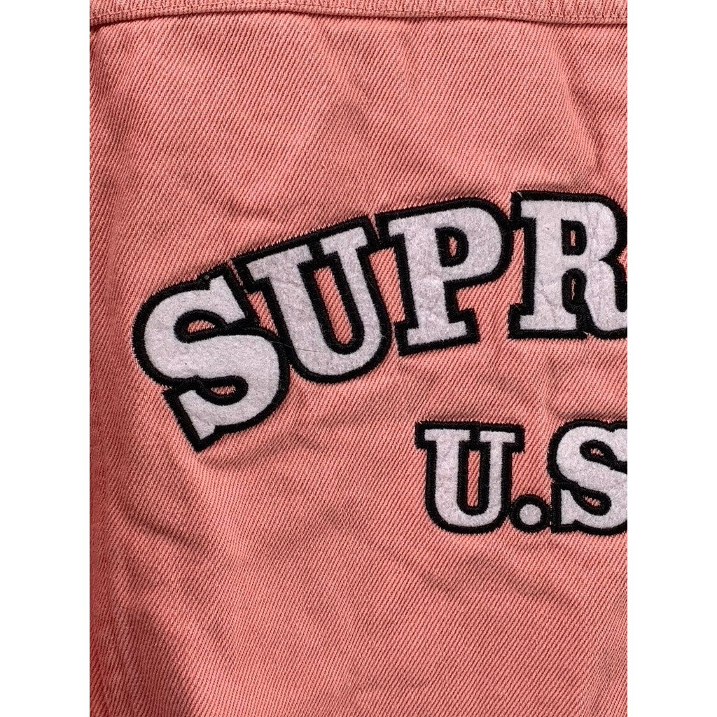 SUPREME Men's Salmon Pink Button-Up Denim Trucker Jacket SZ L