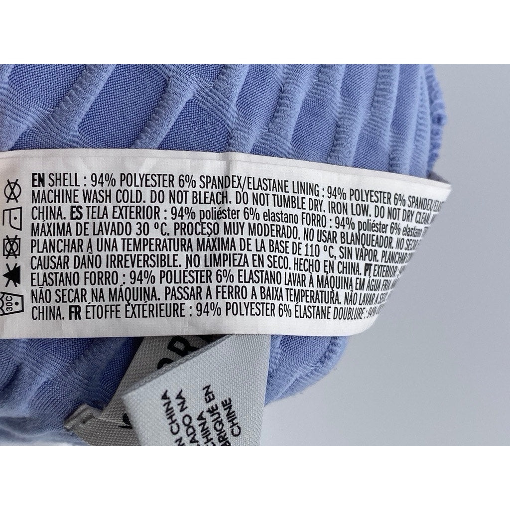 FOREVER 21 Women's Blue Honeycomb Textured Scrunched Side-Drawcord Shorts SZ S