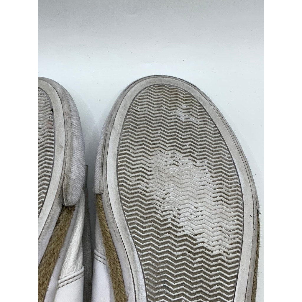 Women's White Logo Espadrille Trim Sneakers SZ 11