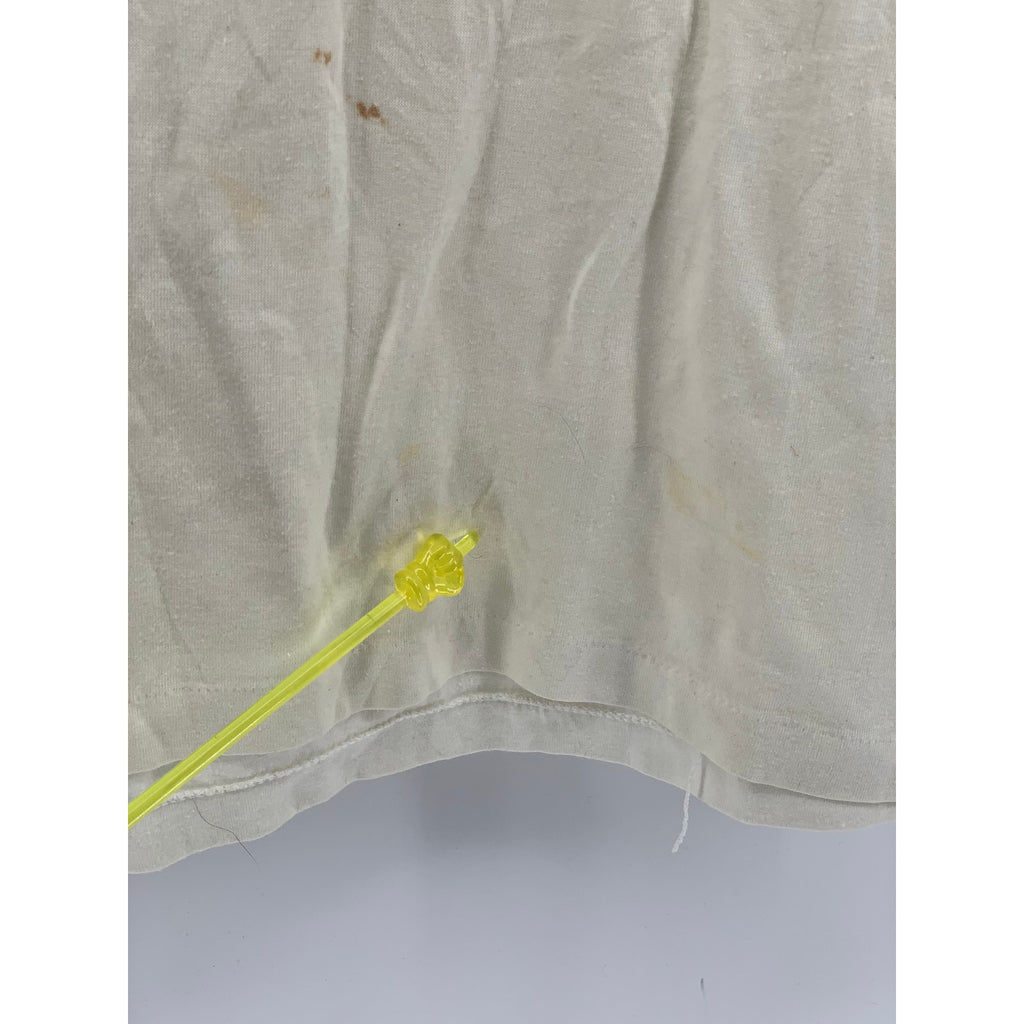 HANES Men's Beige Vintage Kiss Me Graphic Crewneck Single Stitch T-Shirt SZ L