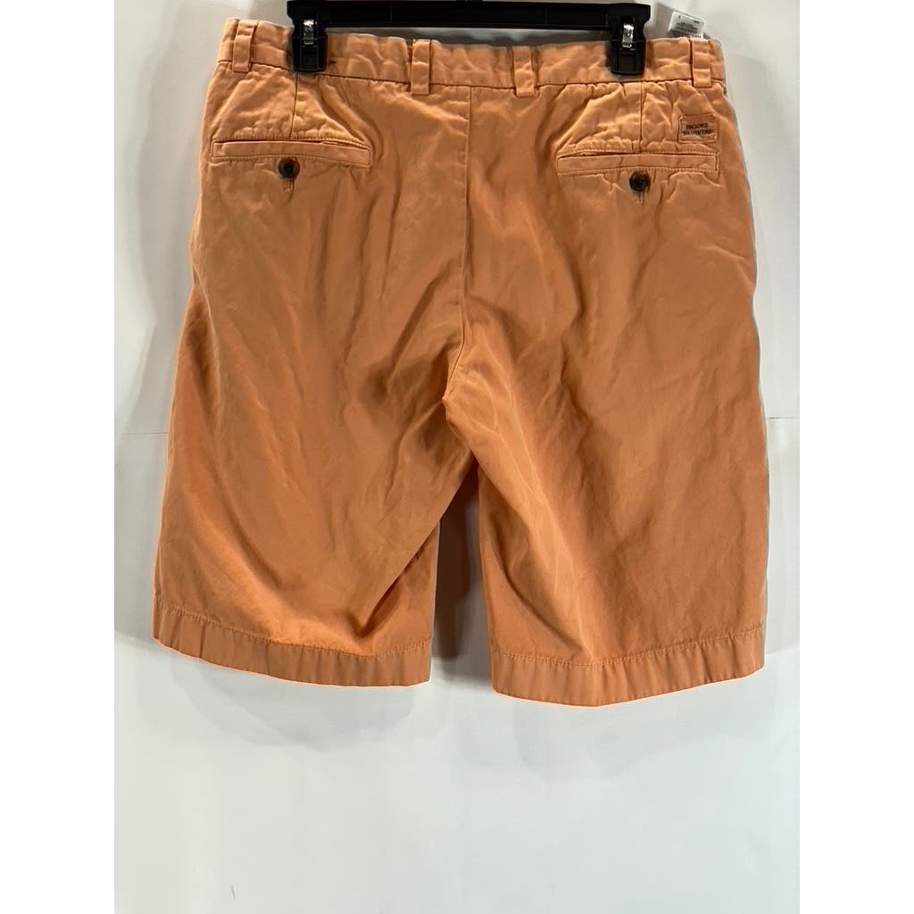 BROOKS BROTHERS Men's Orange Cotton Flat Front Bermuda Shorts SZ 33