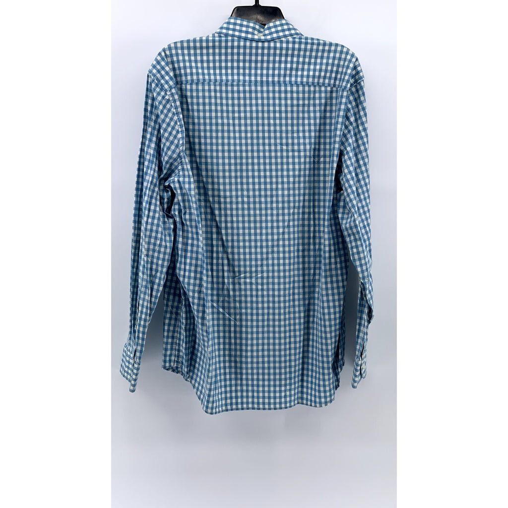 CHUBBIES Men's Blue-White Gingham Button-Up Shirt SZ XL